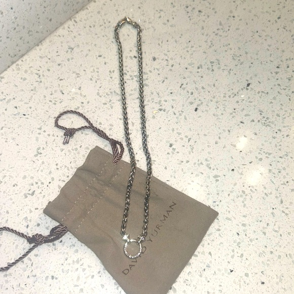 David Yurman Jewelry - David Yurman sterling silver with diamonds 18 in necklace.